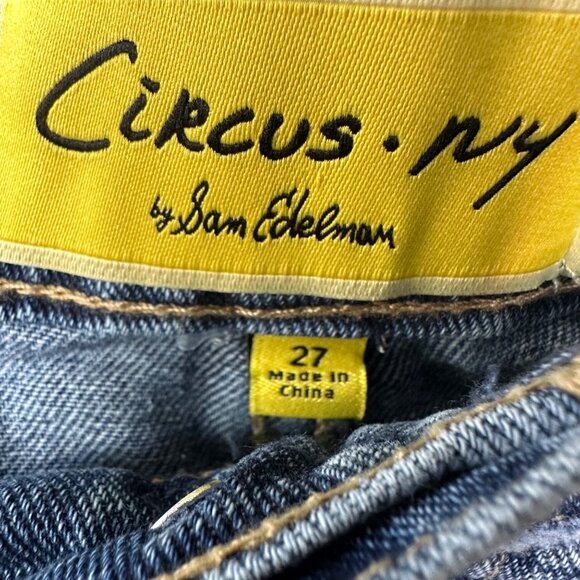 🤩Women Maxi Skirt Deconstructed Sz 27 Denim Jean Skirt Blue Sam Edelman New - Picture 5 of 10